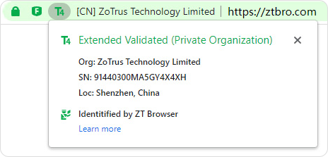 Enhanced display website identity